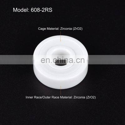 608-2RS Full Ceramic Ball Bearing 8x22x7mm Double Sealed Zirconia (ZrO2) Bearing 608 photo-3