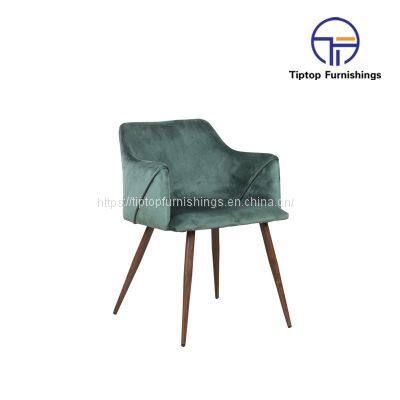 Tiptop Design Modern Fabric Upholstery Swivel Leisure Dining Chair With Arms