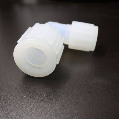 PFA Flared Elbow DAIKIN Raw Material Right Angle Fitting High Temperature Resistant Plastic Joint 1/4″ to 1″ Pipeline Connection photo-2