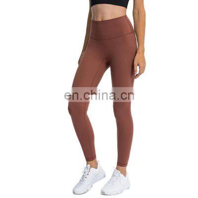 Customized Nude Feeling Back Pocket Crothless Yoga Leggings High Waist Butt Lift Yoga Warm Pants Women Sportswear Gym Tights