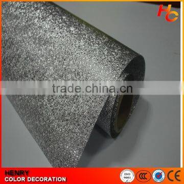 2016 Fashion Silver Color Embossed Metallized Decorative Pvc Film for Furniture photo-4