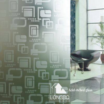 Clear and Extra Clear Acid Etched Frosted Glass for Window Door and Office Partitions with China Factory Lowest Price