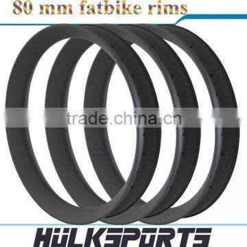 2016 Carbon Bike Kits 26er 80 mm wide carbon rims 26'' 80 mm fatbike rims mountain bike carbon rims for sale