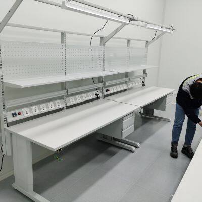 Подвижный по высоте антистатический стол для ЭСД для мастерской, лаборатории. Электронный стол для ЭСД с текстурированным покрытием.