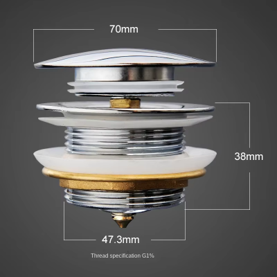 Nixi Modern Design Style Bathtub Barrel Multi-Copper Bounce Drain With Factory Outlet Brass Waste for Bathroom Use photo-3