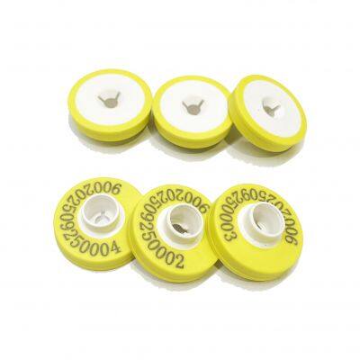 Ultra Button Round Shape Yellow Cattle Tags 30mm TPU NFC RFID Ear Tag for Goat/sleep photo-2