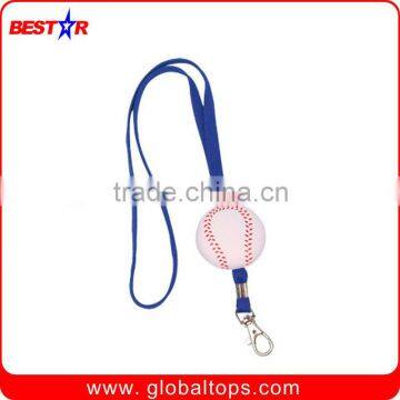 Blue Lanyard with Stress Baseball