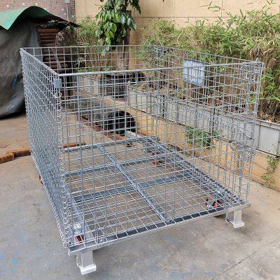 Galvanized Heavy Duty Folding Wire Mesh Container for Stainless Steel Food Storage photo-2