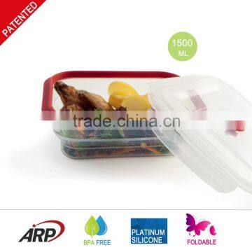 1500ml rectangular silicone lunch box