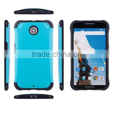 2015 China Factory Newest Colorful Tough Slim Armor Case Strong Shockproof for Nexus 6 Case Cover back case