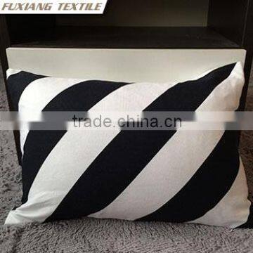 100% Cotton Printed Black and White Brief Style Geometric Cushion photo-5