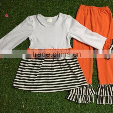 Girls fall boutique outfits tunic dress Halloween girls ruffle set giggle moon remake outfits
