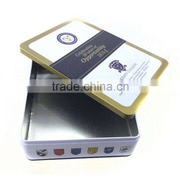 Exquisite rectangular OPPO candy tin cans for gift