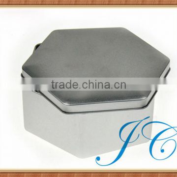 Wholesale blank hexagonal mini candy tin box with customized logo