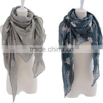 Wholesale Women Fashion Embroidery Spring Summer Cotton Scarves Shawls