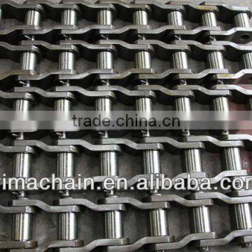 Cranked plate steel pintle chains