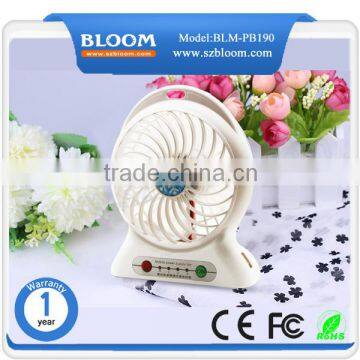 Factory price fan shape mini power bank fan, portable function fan shape mini power bank fan