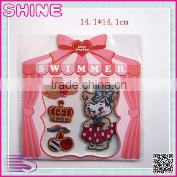 Factory Outlets Cherry Kitty Combination Suit Patch, Ironed and Sewn Children Embroidery Patch