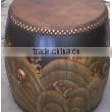 Antique furniture wood drum stool