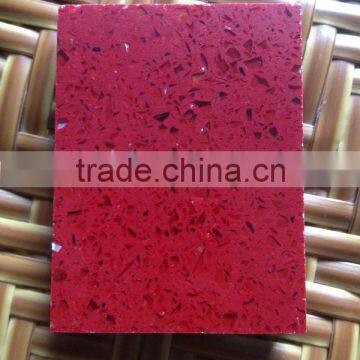 Shining red Artificial Quartz kitchen Countertop