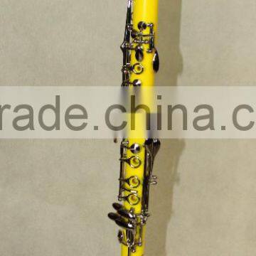 High Grade ABS Plastic Yellow Clarinet, Bb Clarinet, 17 Key Sopran Type, With Case