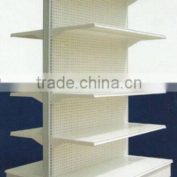 Double side with good quality supermarket metal store rack shelf factory direct sale
