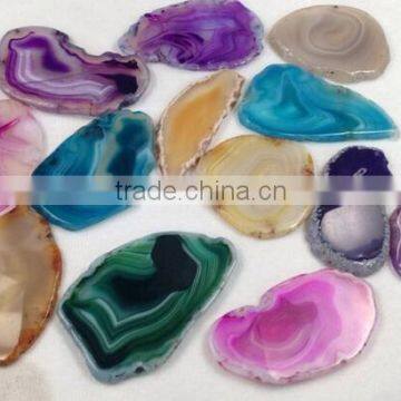 Wholesale Natural Agate Slice Dyed Jewelry