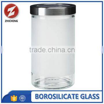 round airtight crystal glass storage bottle