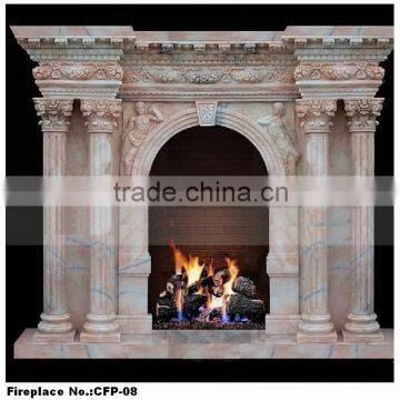 Figure Statue Pillar Carved Fireplace Mantel Shelves