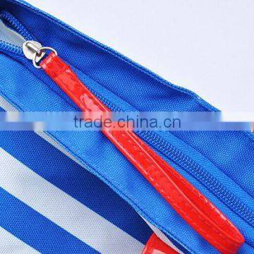 Promotional Custom Leisure Stripe Tote Bag With PVC Handle photo-2