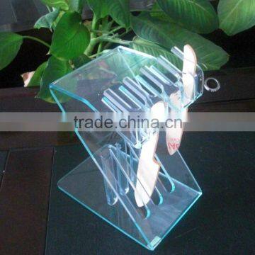 translucent green color acrylic knife display stand holder