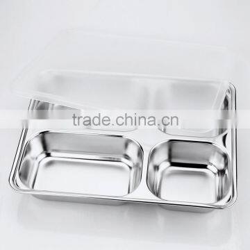 stainless steel lead and bpa free dinner square thick plate with cover for hotel 2015