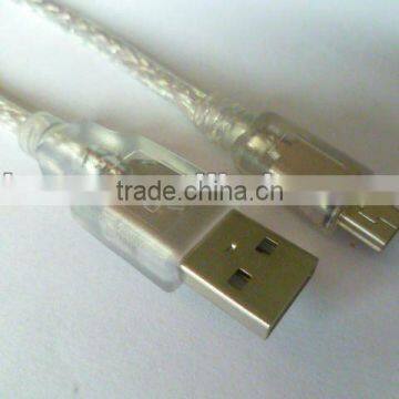 high quality and low price USB 5pin cable transparent