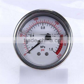 Durable Light Weight Easy To Read Clear Mini Pressure Gauge For Liquid Media photo-2