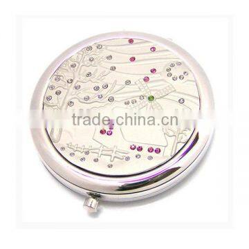 Beautiful fashion compact mirror,metal compact mirror for gift