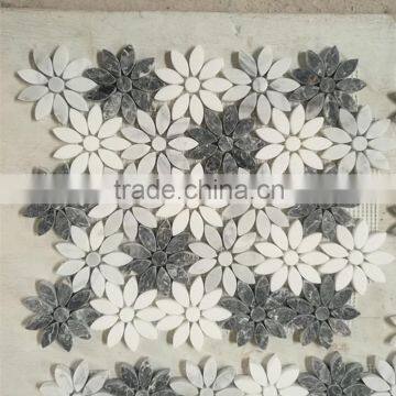 Natural stone water jet mosaic tile for bathroom