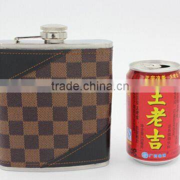 500ml stainless steel Hip Flask with leather sleeve