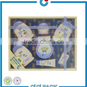 baby skin care set Packaging box with logo with transparent window