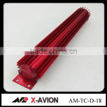 Finned Satin Aluminum Red Color Transmission Coolers Single and Dual Holes