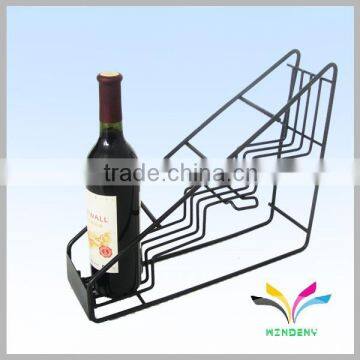 China Manufacturer High Quality Hot Sale Fancy Beautiful Display Rack Antique Red Wine Metal Wire Curved Glass Shelf photo-6
