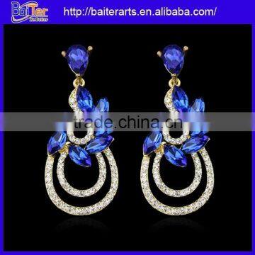Cheap Blue Crystal Indian Style Drop Earrings Jewelry Wholesale photo-3