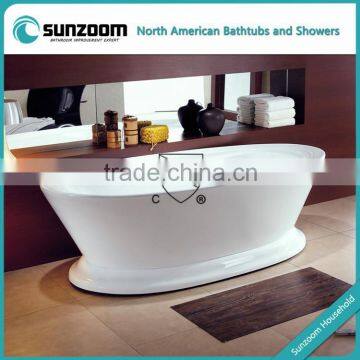 cUPC bathtub with slim overflow,fiberglass hot tub,end drain bath