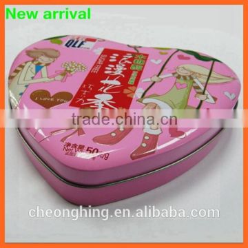 Heart shaped tin chocolate box