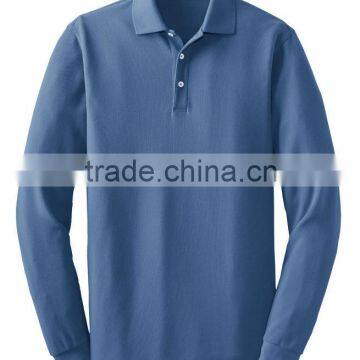 Mens Long Sleeve Polo Shirt Plain