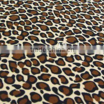 Coffee Apricot Polyester Leopard Print Milk Fiber Spandex Digital Print Lycra Silk Fabric photo-4