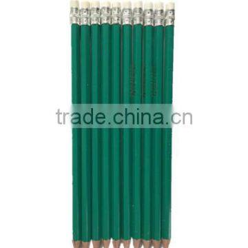 Green paint HB plastic pencil with eraser