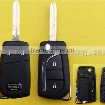 NEW 2 button flip folding car key remote shell blank for Toyota Camry Corolla Yaris Rav4