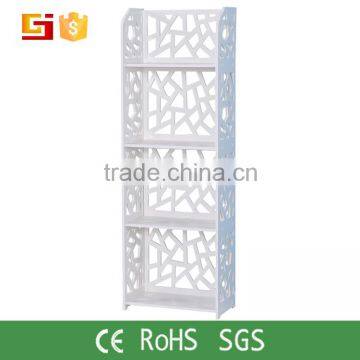 white self-assembled plastic anti-rust bathroom shelf for towel