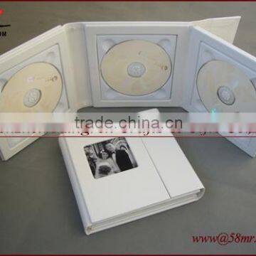 PU Leather Wedding CD DVD Case,1 Pic,4 Disc