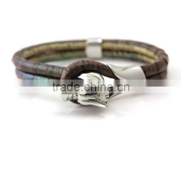 Snakeskin Bracelets Stainless Steel Buckle High Quality Bangle For Man